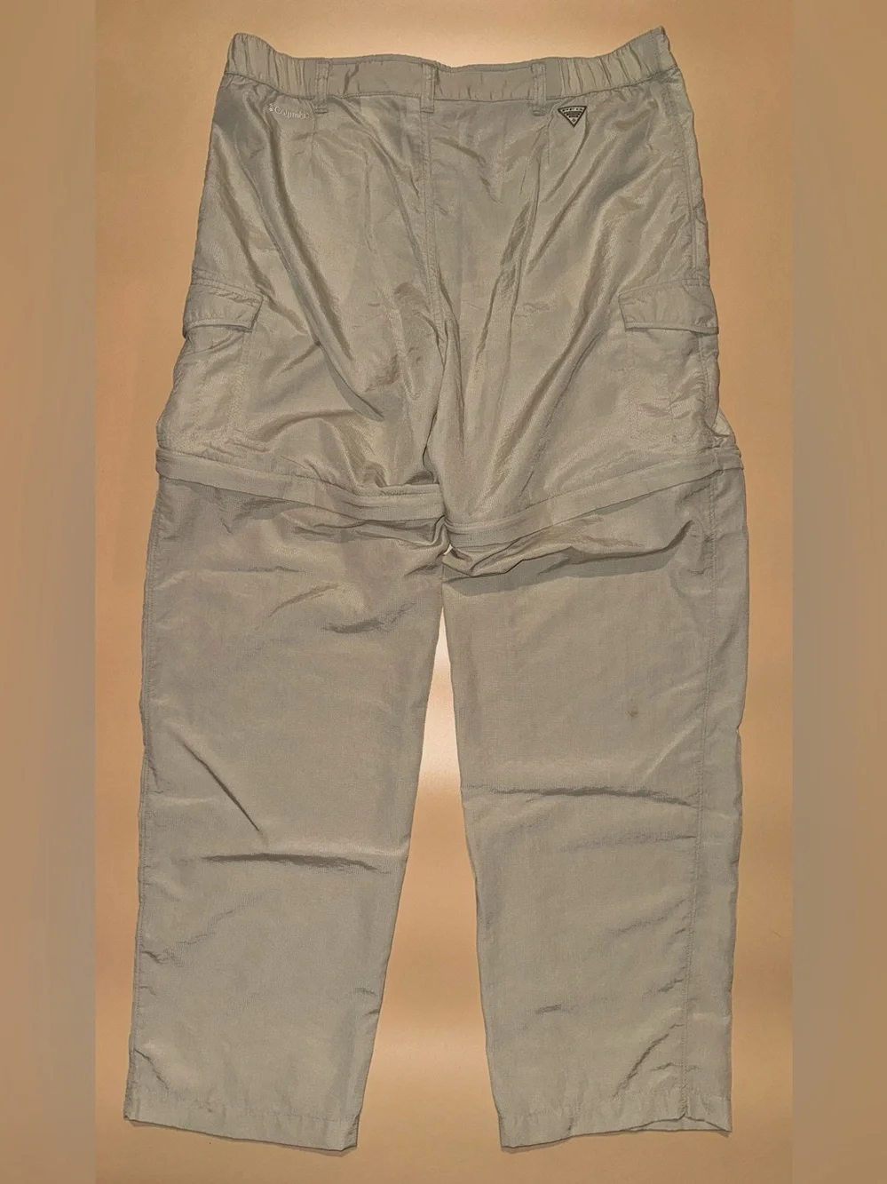 Columbia PFG Convertible Zip-Off Cargo Hiking Fishing Pants Beige Men’s Large